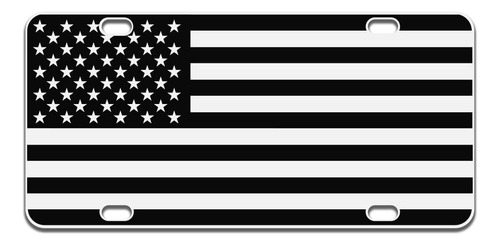 Placa De Matrícula De Bandera Americana, Color Negro M...
