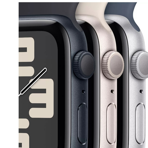 Apple Watch SE (2nd GEN) GPS • Caja de aluminio blanco estelar de 44 mm • Correa deportiva blanco estelar - M/L - Excelente (Reacondicionado)