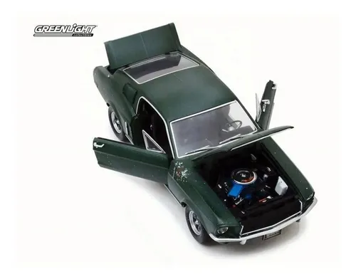 Miniatura Carro Ford Mustang Gt 1968 Bullitt 1:18 Greenlight