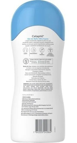 Imagen 5 de 8 de Cetaphil Gel De Baño Ultra Suave Para Piel Sensible 500 Ml