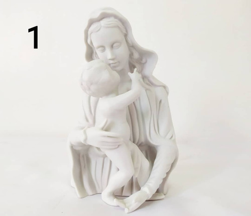 Virgen Con Niño De Porcelana 21cnt Le Falta 1dedito Ver Foto