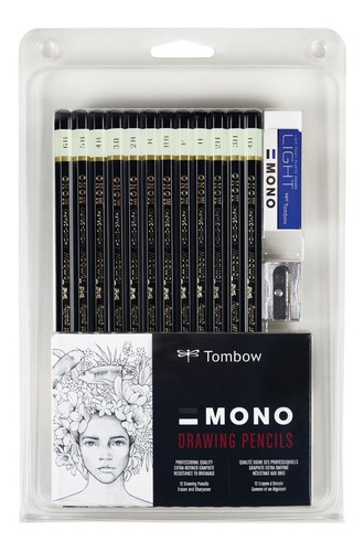 Tombow Mono Lapices De Dibujo Negros, Set De 12