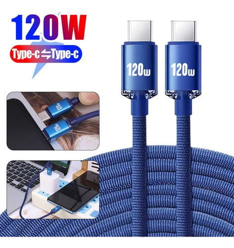 Cabo Tipo C A C De 120 W Para Carregamento Rápido Huawei Do