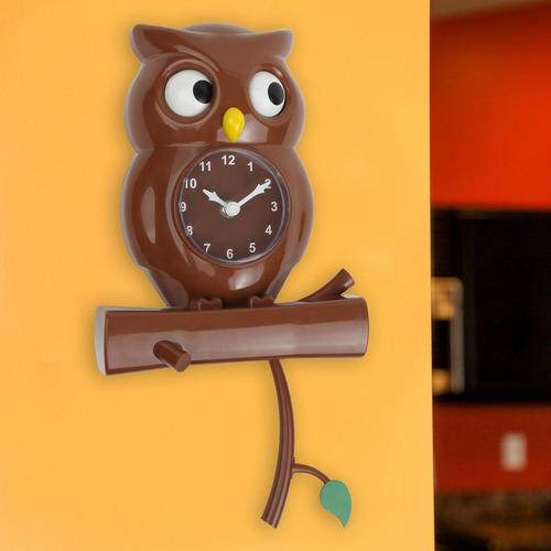 Reloj De Pared Con Ojos Giratorios Y Rama Oscilante 38 Cm Ma