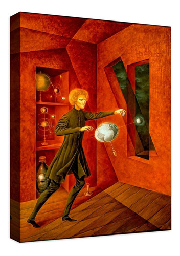 Cuadro Decorativo Canvas Coleccion Remedios Varo 60x45 Color Fenomeno de ingravidez Armazón Natural