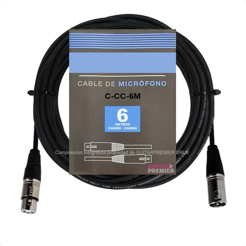 Imagen 1 de 10 de Cable Audio Microfono Canon Macho Canon Hembra Balanceado 6m