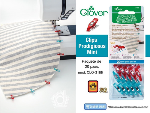 Clips Prodigiosos Mini 20 Pzas Clover 3188