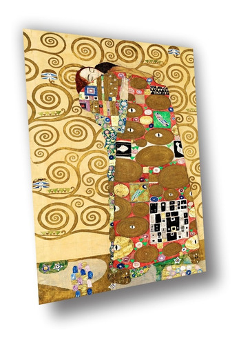 Cuadro Canvas Bastidor Arte Moderno Klimt El Abrazo 100x61