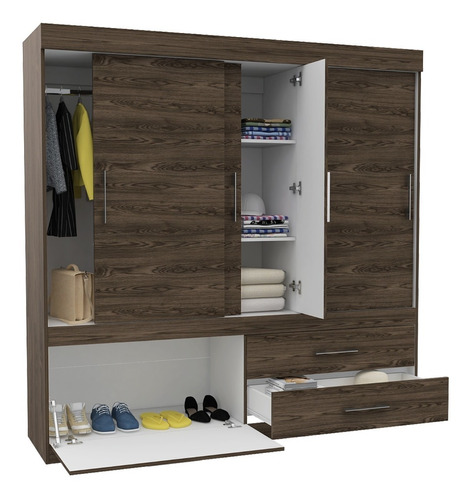 Closet Allegro 180 X 180 X 49 Rta Coñac + Blanco