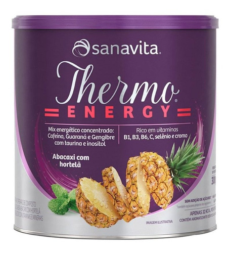 Thermo Energy Termogênico Sanavita 300g Abacaxi Com Hortelã