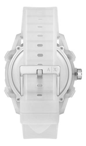Pulseira de relógio masculina Armani Exchange Ax2963 D-bolt, cor branca, moldura, cor de fundo branca, cor de fundo preta