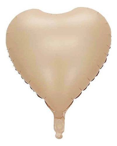 50 Balão Coração Nude Fosco Matte Metalizado 45cm Decoração