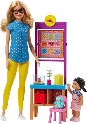 Muñeca Maestra Barbie Con Juego De Pizarra Giratoria