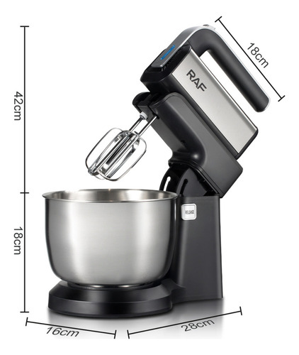Batidora de pie Raf R6652 negra 220 V