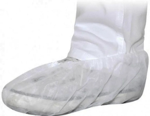 100 Unid Sapatilha Botinha Propé Branco Descartável Elástico