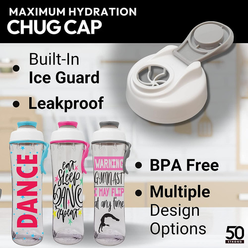 Botella De Agua Deportiva 50strong Con Barrera Para Hielo