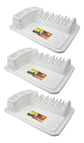 Set X 3 Secaplatos Escurridor De Platos 10 Platos Plasutil 