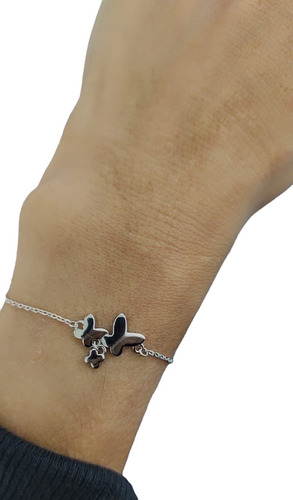 Pulsera De Mujer De Plata 925 Mariposas X Local  Gtia !!!