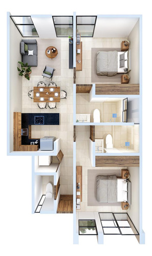 Departamento En Venta Merida, Santa Gertrudis Copo, Modelo B, Marzo 2025