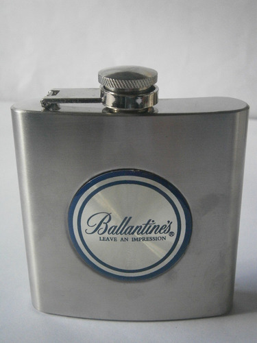 Petaca De Whisky Ballantine's De Acero Inoxidable 6 Oz Lujo.