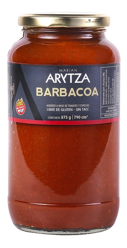 Salsa Barbacoa Gourmet Arytza 875g - 100% Natural - Sin Tacc