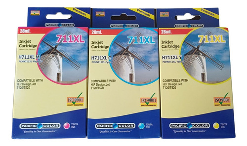 Pack 3 Tintas Compatibles Hp 711 T120 T520 M,c,y Factura