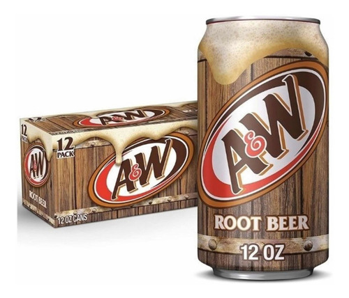 Refresco de raíz Root Beer A&W 12oz 12 piezas