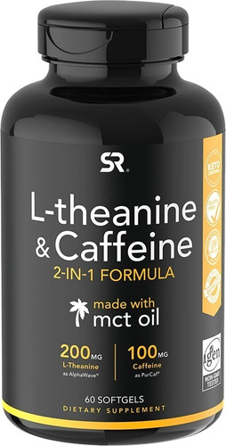 L Teanina Y Cafeína Suplemento Nootrópico Natural 60 Cap