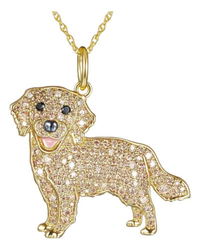 Collar Colgante Animal Perro Golden Retriever Cristal Joyer