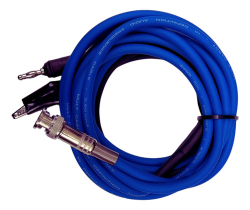 Cabo Azul Para Osciloscópio - 3m - Bnc - Pino Banana