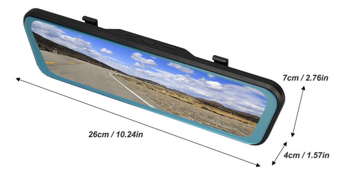 Tela Sensível Ao Toque Dash Cam De 9,66 Polegadas, Espelho C