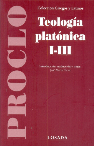 Teologia Platonica I-iii - Proclo