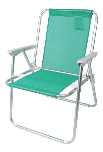 Cadeira De Praia Alta Alumínio Verde - A/casa