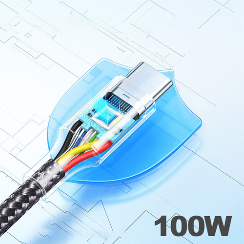 Cabo Usb Tipo C 100w Trançado Para Samsung S22 S23 S24 S25