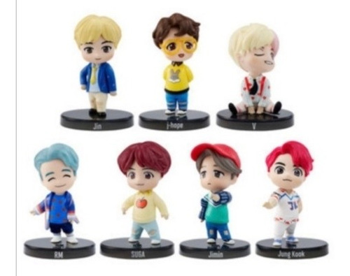 Bts Colección X7 K-pop Suga Rv Jim Figuras En Bolsa 