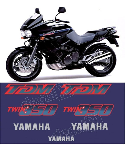 Kit Adesivos Compatível Yamaha Tdm 850 1994 Preta Yhtdm85004 Cor Adesivo Emblema Gráfico Tdm 850 1994 Preta