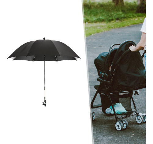 Guarda-chuva Para Carrinho De Bebê, Proteção Solar Preto