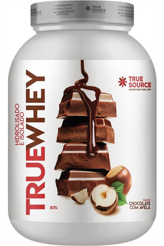Whey Isolada E Hidrolisada True Whey 837g-true Source Sabor Chocolate C/ Avelã