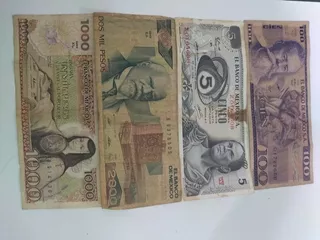 Lote Monedas Y Billetes Viejos De Mexico
