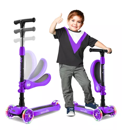 Patinete para niños, scooter de 3 ruedas para niños, juguete para niños y  niños pequeños, altura ajustable, cubierta antideslizante, luces de rueda