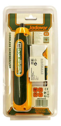 Atornillador Inalámbrico Jadever Carga Usb + Set De Puntas Color Verde/amarillo