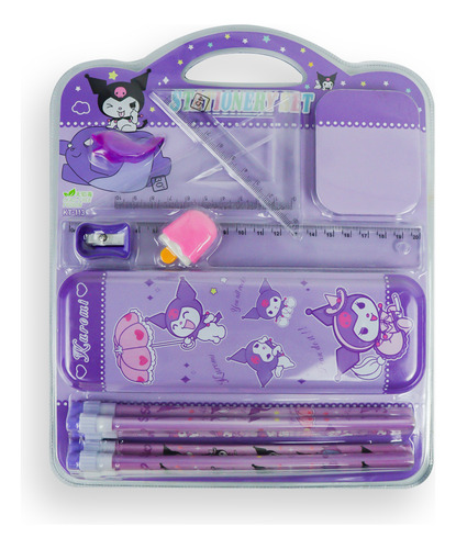 Set De Juego De Geometría Lápiz Y Lapicera Plástico Kuromi