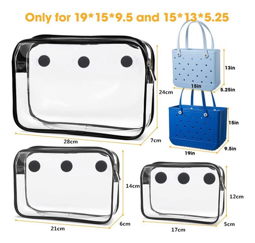 2 Bolsa Interior Transparente Para Bolsa De Playa, Bolsa Con