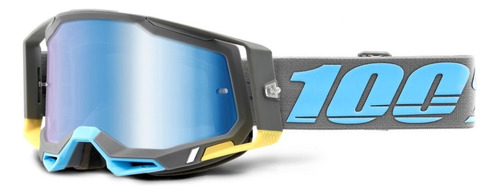 Gafas 100% Racecraft 2 Trinidad de Motocross Offroad Trail, color gris, lente color espejo, talla única