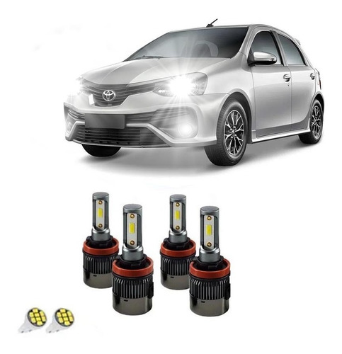 Kit Super Led Alto Baixo E Milha Toyota Etios Com Canceller