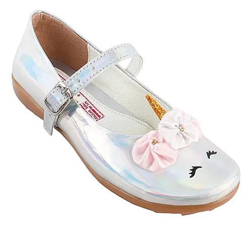 Zapato Niña Unicornio Princesa Zapatillas 01 Plata Tornasol | Cuotas sin  interés