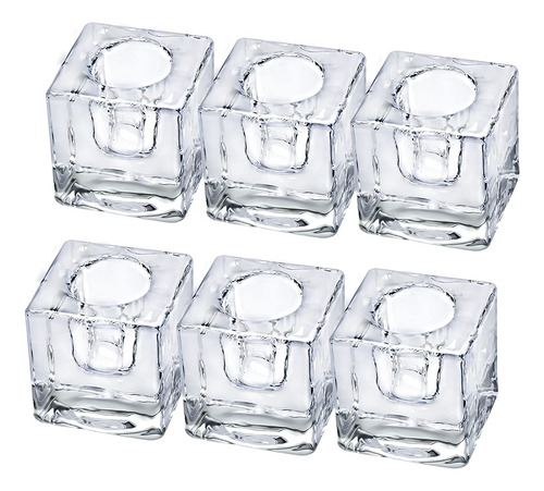 6 Porta Velas De Cristal Para Candelas Transparentes Decorac