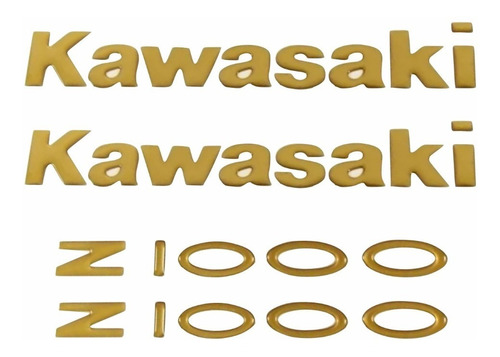 Kit Adesivos Compativel Kawasaki Z1000 Dourado Resinado Re60