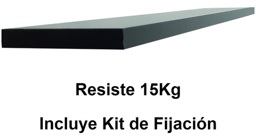 Imagen 4 de 7 de Estante Repisa Flotante 60x10x1,5cm Invisible Flotante Negra