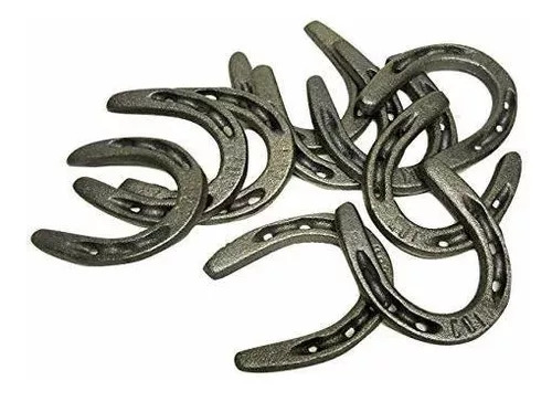  HDFSP 10 herraduras de hierro fundido para buena suerte,  decoración de herraduras medianas de hierro fundido duradero, recuerdos de  zapatos de caballo para decoración de pared : Todo lo demás